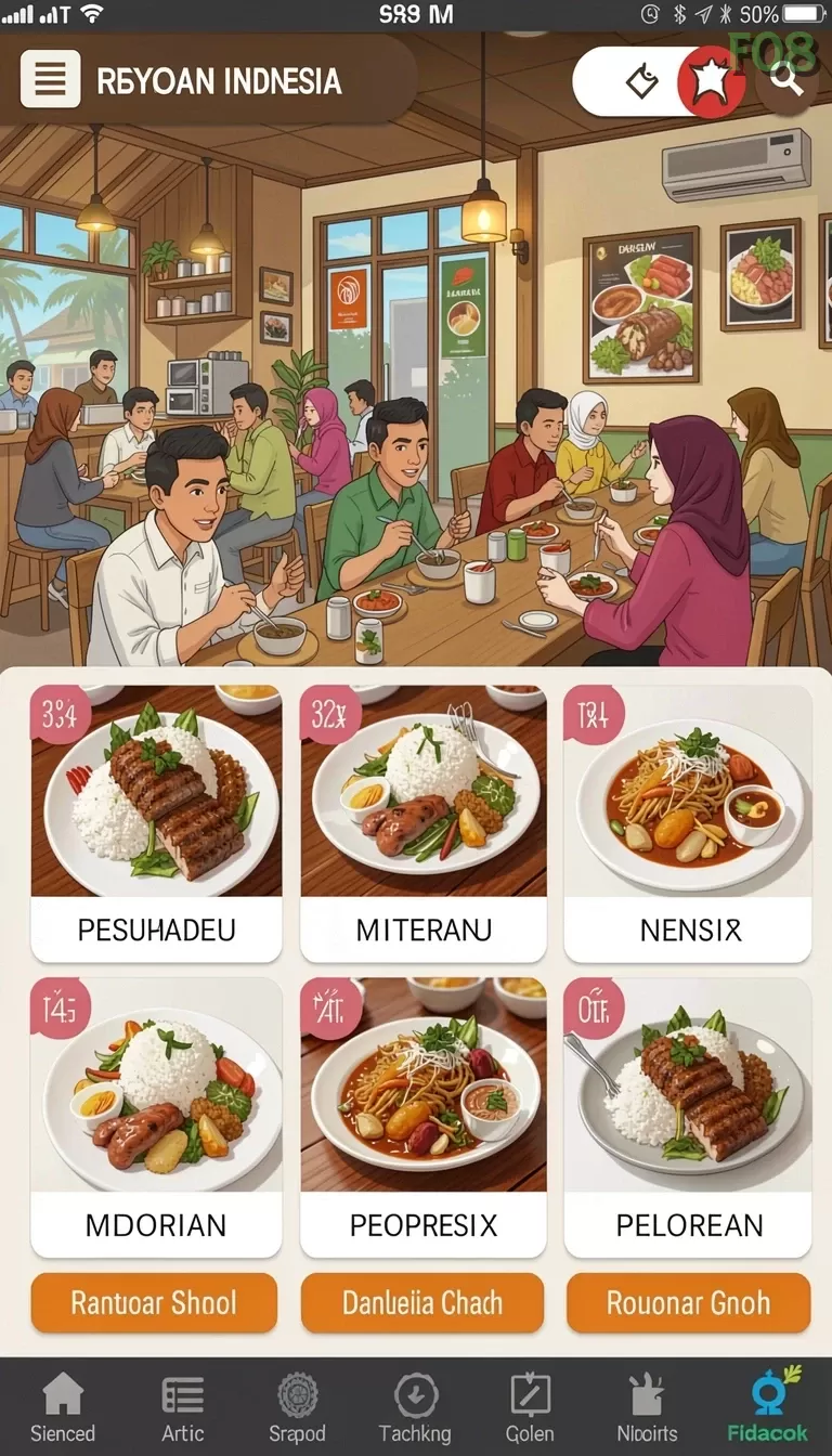 Cuplikan layar UPDATES — menu navigasi